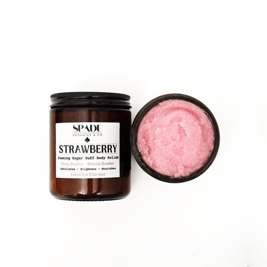 STRAWBERRY SUGAR BUFF (Brightening- Foaming Sugar Scrub)